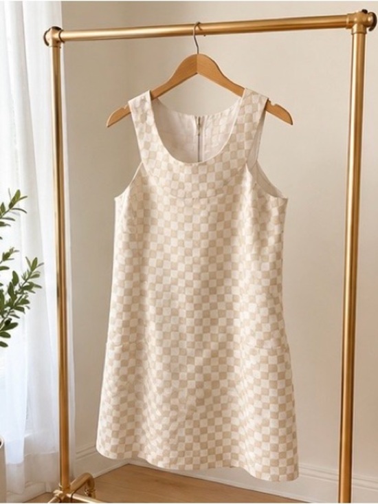 Lilly Pulitzer Dresses & Skirts - Lilly Pulitzer Gold Checkered Sleeveless Mini Dress